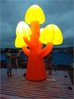 MUSHROOM INFLATABLE TREE 8FT- RED, YELLOW BUILT