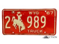 1967 Wyoming WY Truck License Plate
