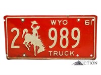 1961 Wyoming WY Truck License Plate