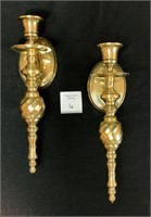 Pair of Brass Candleholder Wall Sconces 10" x 3"