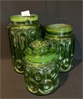 Vintage Glass Canisters Two with No Lid