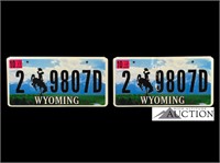 (2) 2017 Wyoming WY License Plates