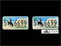 (2) 2009 Wyoming WY License Plates