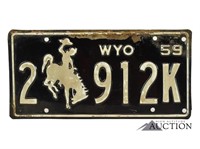 (2) 1959 Wyoming WY License Plates