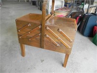 Vintage Fold Out Sewing Basket/Cabinet