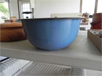Vintage Blue Enamelware Bowl, approx. 12" in dia.
