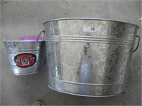Metal Bucket, largest is approx. 12" tall