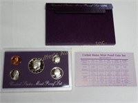 1991 (S) 5 pc. Proof coin set w/orig. case