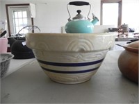 Vintage Roseville Blue Band Crock/Pottery Bowl