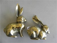 Vintage Brass Rabbits - lot of 2