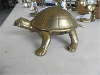 Vintage Brass Turtle Dish w/Lid