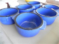 Blue Soup Bowls - lot of 6