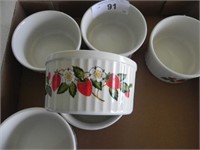 Vintage Cheffield Stawberry & Cream Custard Cups