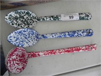 Vintage Enamel Splatterware Ladle & Spoons