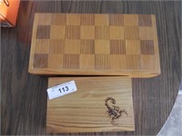 Wood Case Chest Set & Dominoes