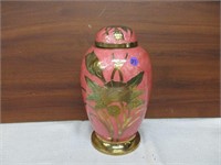 BRASS Ash Urn with Screw Top Lid - 12" Tall