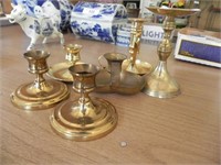Vintage Brass Candle Holders - lot of 6