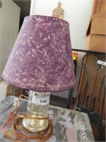Vintage Brass & Glass Table Lamp