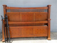King Size Solid Wood Bed -Head, Foot Boards, Rails