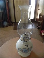 Vintage Porcelain Bottom Kerosene Lamp