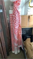 4 rolls of red checkered table covering