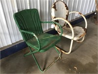 2 Steel lawn chairs