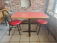 (3x) 42" x 24" Pedestal Table & (4) Chairs