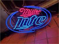 "Miller Lite" Neon Sign & Take Out Sign
