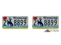 (2) 2001 Wyoming WY License Plates