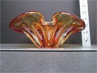Very Heavy Pinched Bowl, Glass Art