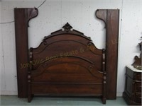 Victorian Rosewood Bed 57" x 72" inside, 62 1/2"T