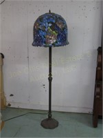 Leaded Glass Floor Lamp 59 1/2"T, 18"W Shade