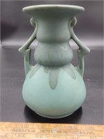 7" Handled Two Tone Pottery Vase