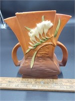 Roseville Freesia Handled Vase