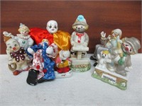 8 Pc Lot of Clown Figurines