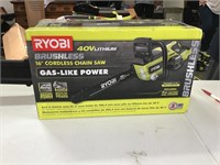 Ryobi 40v Lithum brushless 16 inch cordless chain