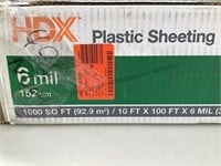 HDX 6 mil Plastic sheeting 10 ft x 100 ft.