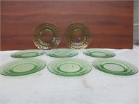 Lot of 8 - 8 1/4" Plates Vaseline Glass