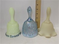 3 Fenton Glass Bells