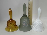 3 Fenton Glass Bells
