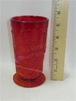 Red Slag Glass Vase