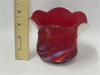 Red Slag Glass Vase