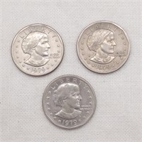 3 Susan B Anthony Dollars