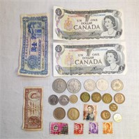 Foreign Coins Currency Stamps