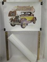 6 Early Automobile Prints 18" x 14"