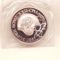 1987 Redskins 1 Oz 999 Silver Token
