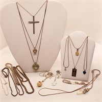 Silver Necklaces & Glasses Holder