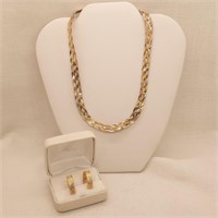 925 Necklace + Unmarked Earrings
