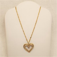 10K Gold Chain w/ Heart Diamond