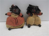 2 Little Black Rag Dolls